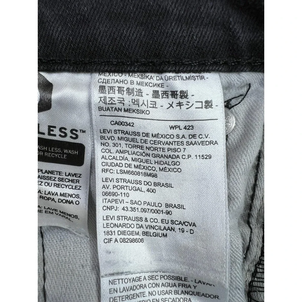 Levis 502 Mens 30x32 Black Regular Tapered‎ Stretch Denim Jeans Dark Wash